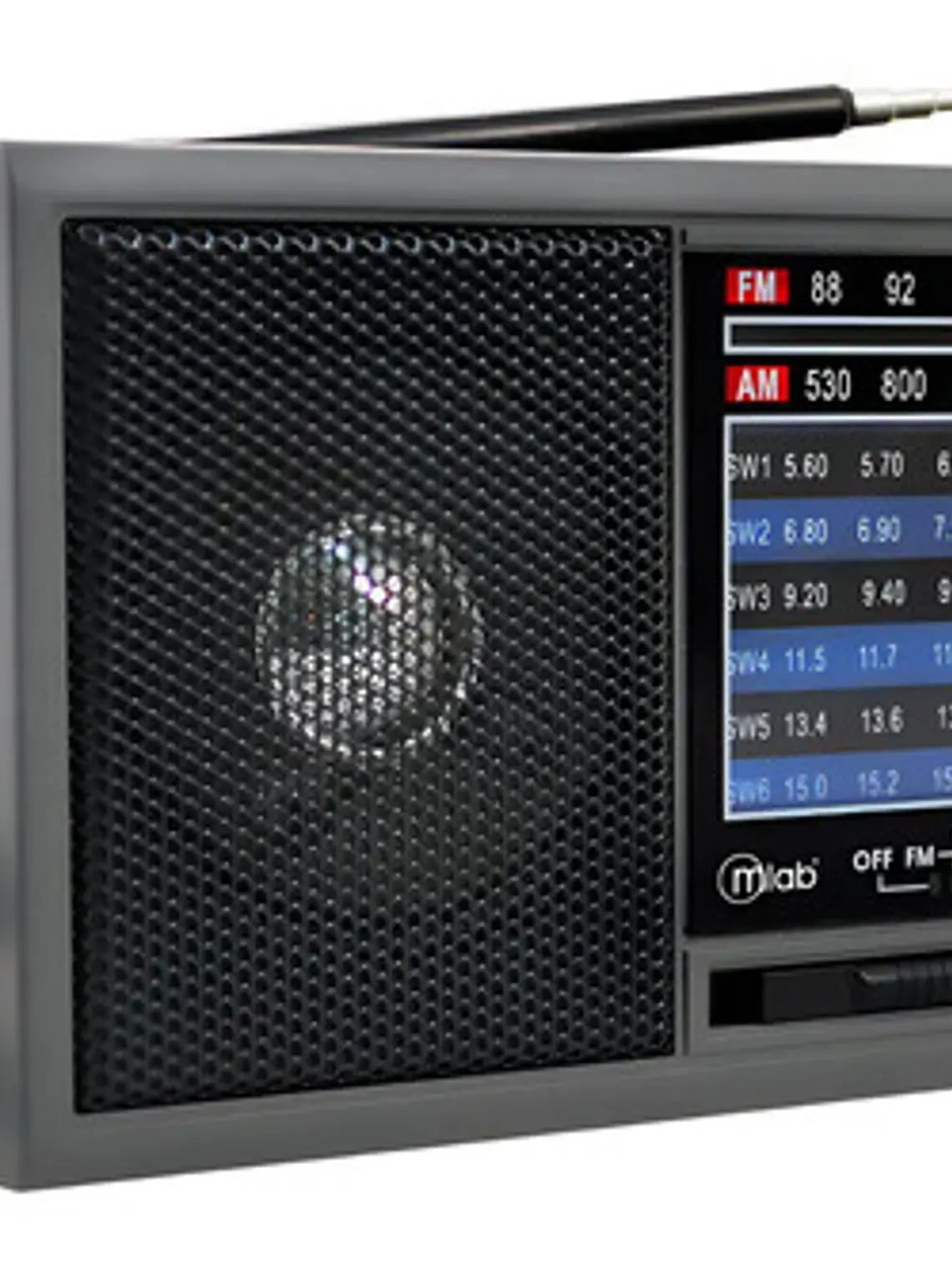 Radio Portátil Analógica Mlab Sintony Cf-14 8 Bandas Am Fm Sw1 Sw2 Recargable Gris Oscuro 1