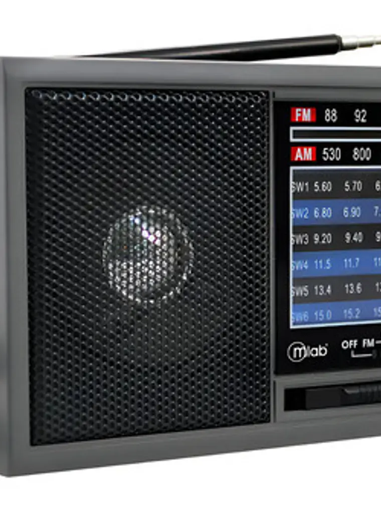 Radio Portátil Analógica Mlab Sintony Cf-14 8 Bandas Am Fm Sw1 Sw2 Recargable Gris Oscuro 1