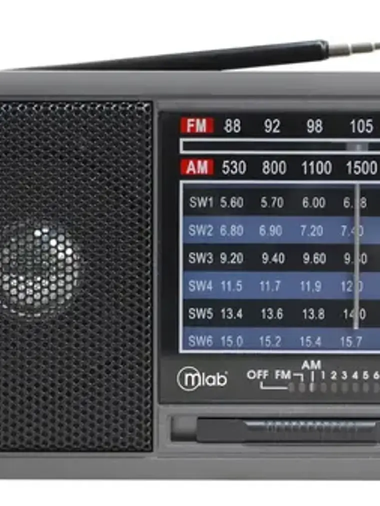 Radio Portátil Analógica Mlab Sintony Cf-14 8 Bandas Am Fm Sw1 Sw2 Recargable Gris Oscuro 2
