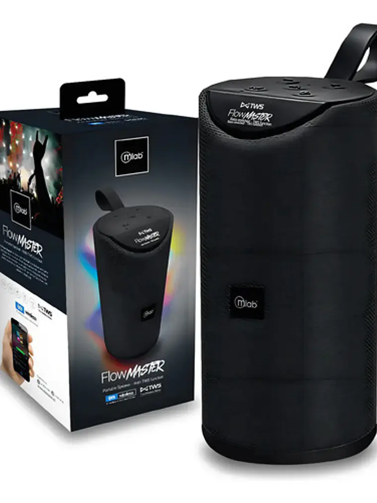 Parlante Bluetooth Tws Portátil Inalámbrico Flow Master Negro Microlab 4