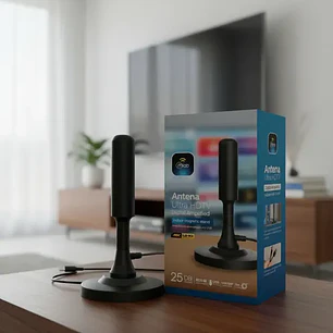 Antena Tv Digital Hdtv Amplificada 25dbi Interior Usb