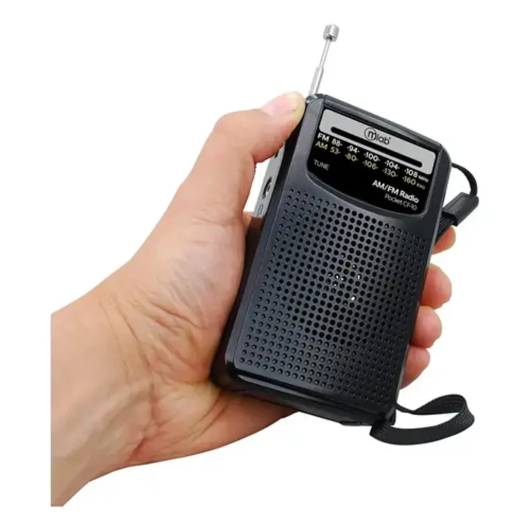 Radio Analógico Portátil Fm/am Cf-10 Negro Y Gris Mlab Con Bluetooth Usb-c 3