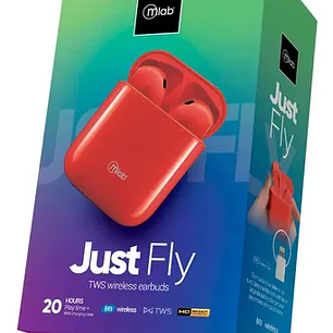 Auriculares Inalámbricos Bluetooth Mlab Just Fly Rojo Con Micrófono Tws