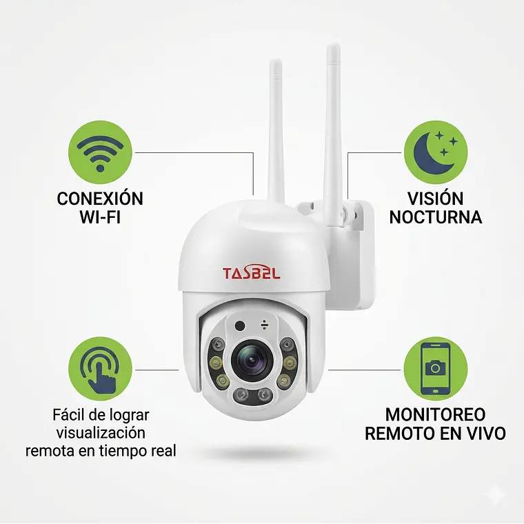 Cámara Seguridad Tasbel Smart Exterior Wifi Domo Giratoria 4