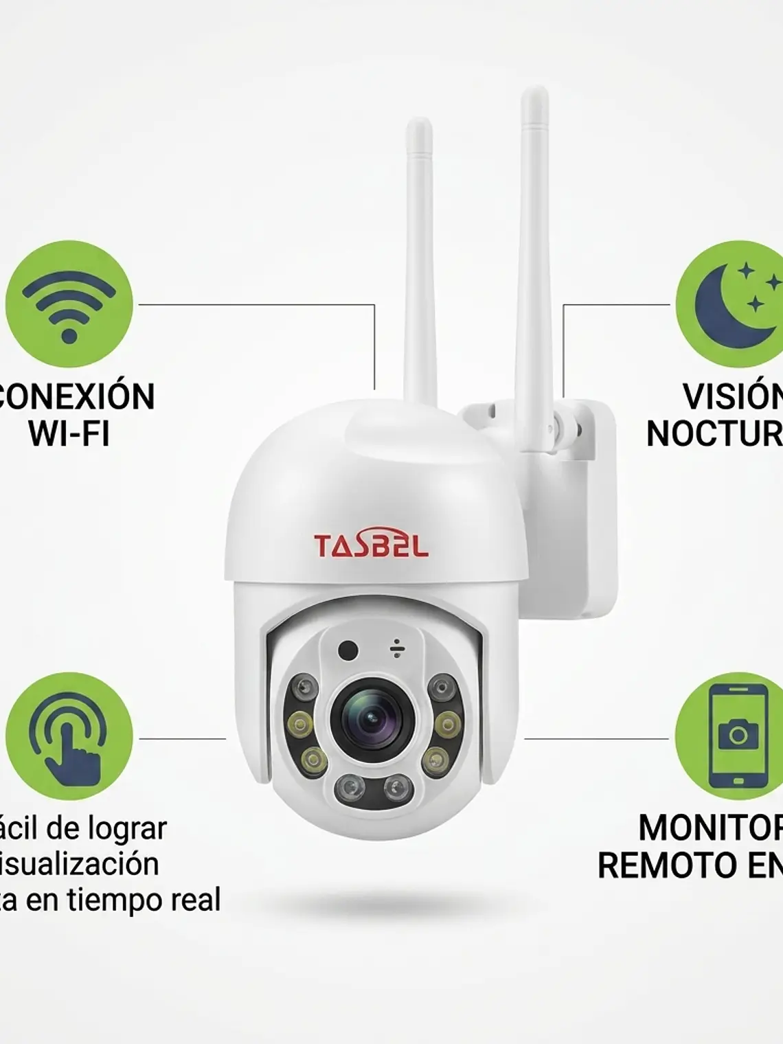 Cámara Seguridad Tasbel Smart Exterior Wifi Domo Giratoria 4