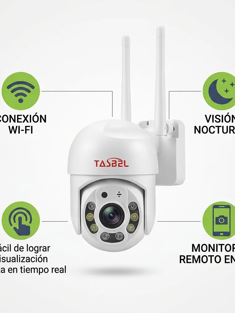 Cámara Seguridad Tasbel Smart Exterior Wifi Domo Giratoria 4