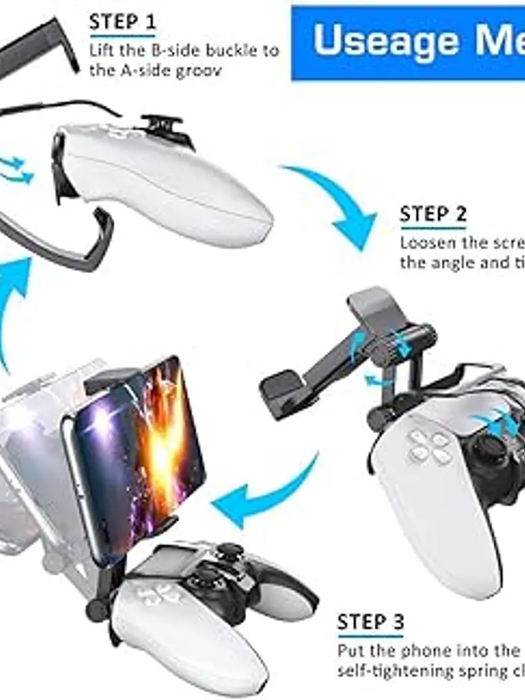 Soporte Clip DOBE para Celular en Mando PS5 DualSens 2