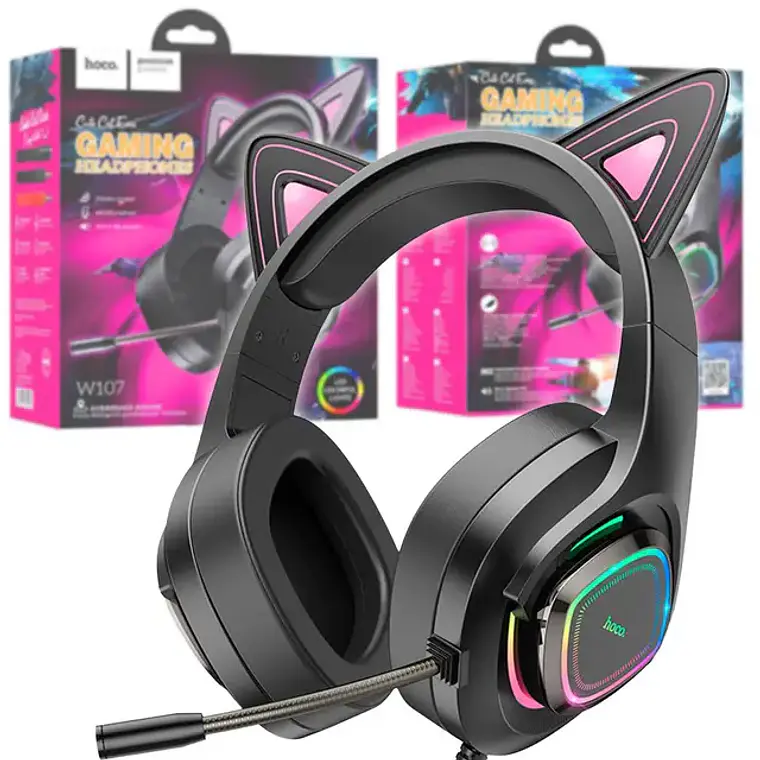 Audífonos Gaming HOCO W107 Cute Phantom Cat! 1