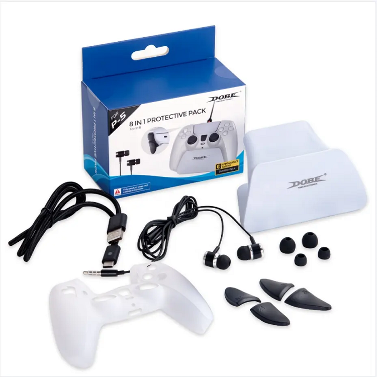 Pack Protector DOBE 8 en 1 para Mando PS5