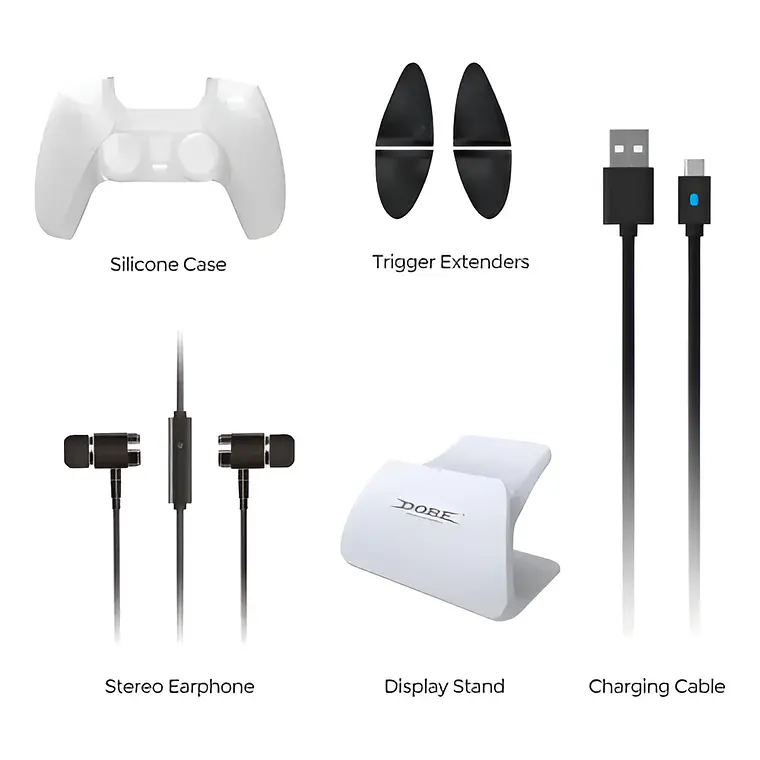 Pack Protector DOBE 8 en 1 para Mando PS5 2