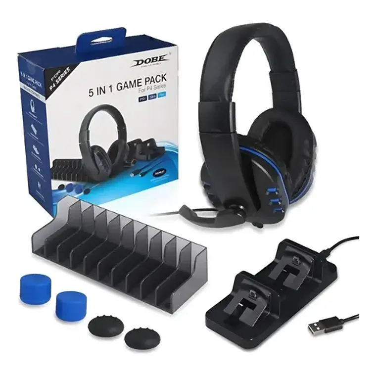 Pack Gamer 5 en 1 Dobe PS4 1