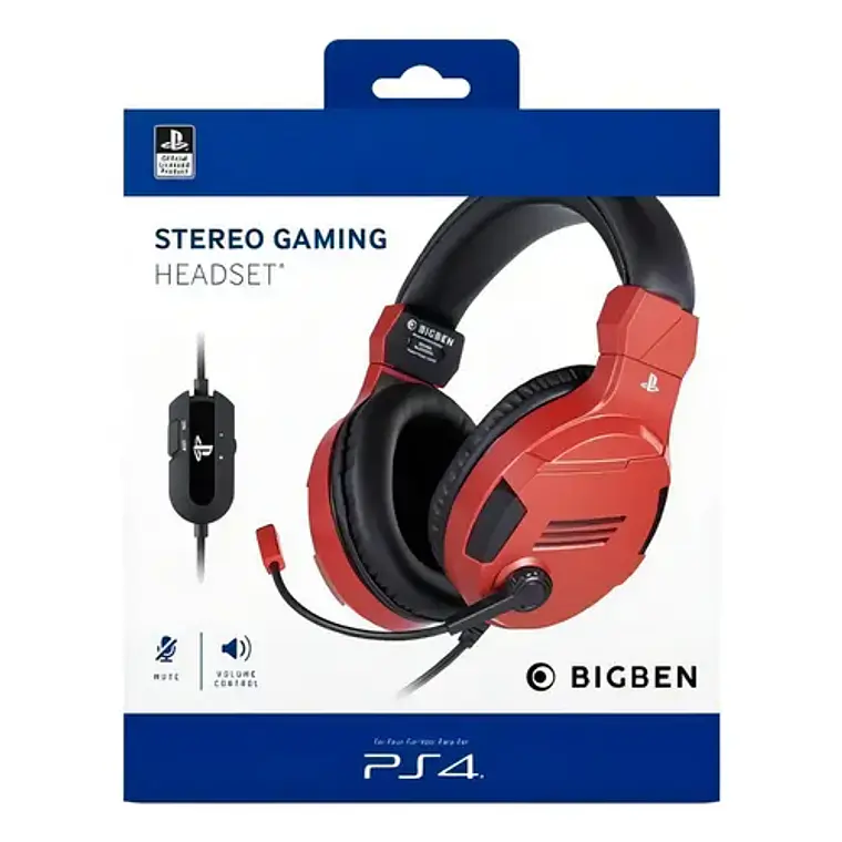 Auriculares Gaming Estéreo PS4 & PS5 Bigben Rojo y Azul 3