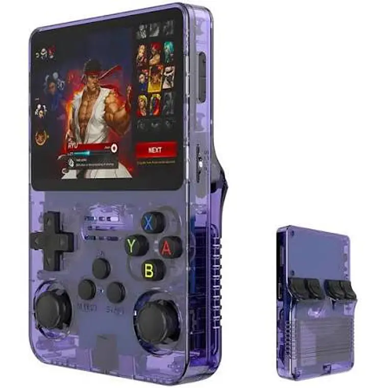 Consola Retro Portátil R36S 64GB – Edición Morado Transparente 1