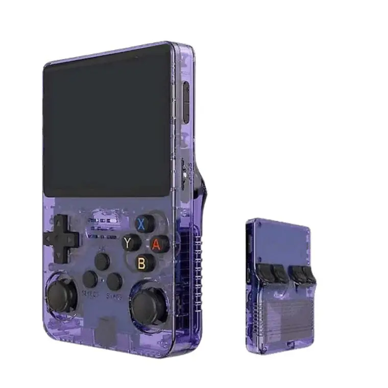 Consola Retro Portátil R36S 64GB – Edición Morado Transparente 4