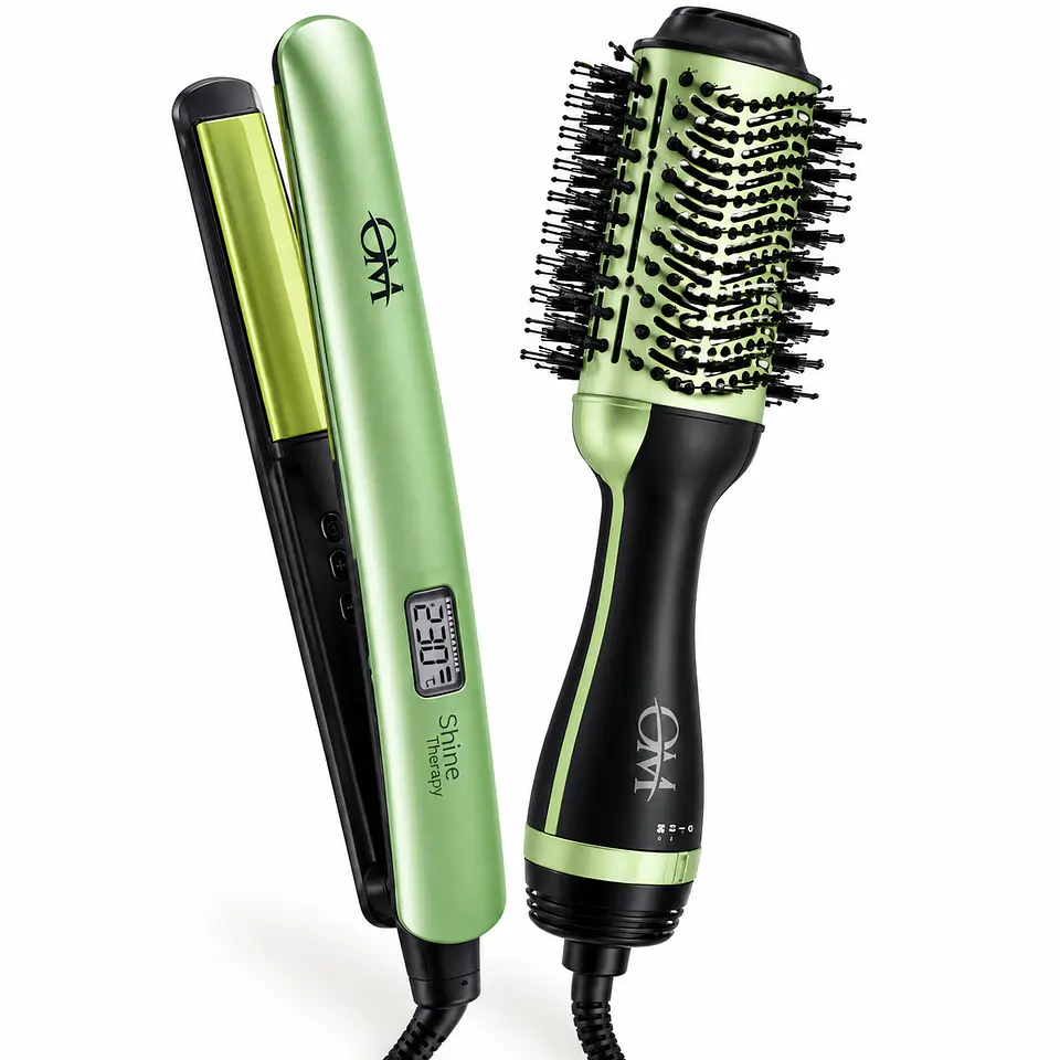 Set OM Plancha de Pelo + Cepillo Secador con Aguacate y Macadamia 2