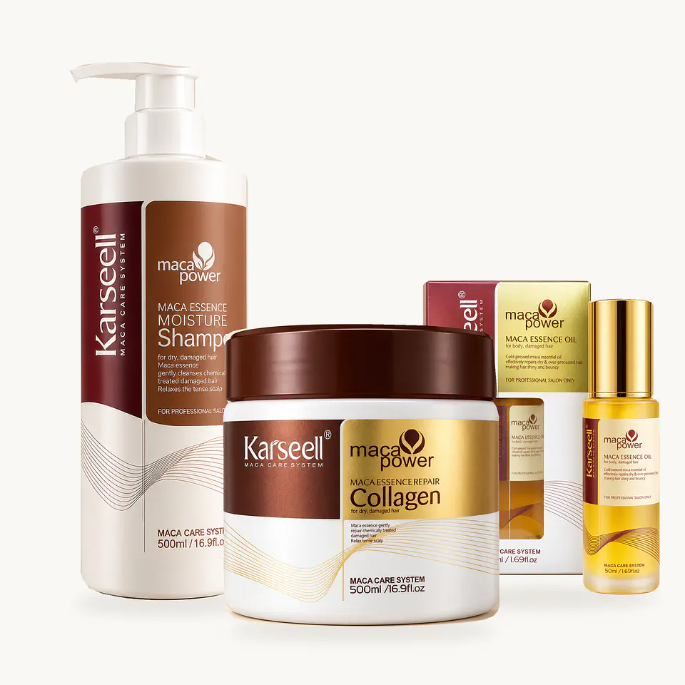 Super combo Karseell Maca Power — Shampoo + Máscara + Óleo 1