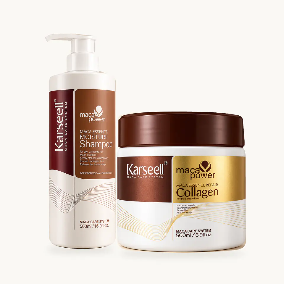 Kit Reparador Karseell Maca Power - Shampoo + Máscara de Colágeno 1