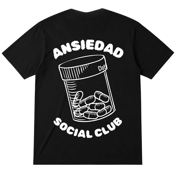 Polera Ansiedad Club - Unisex Negro