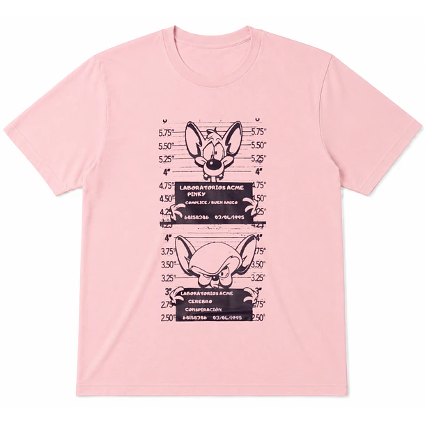 Polera Pinky y Cerebro - Unisex Rosa