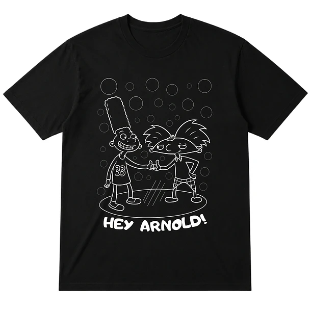 Polera Arnold 90´ - Unisex bklanco y Negro  1