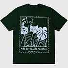 Polera Gatos y Plantas- Verde Botella 1