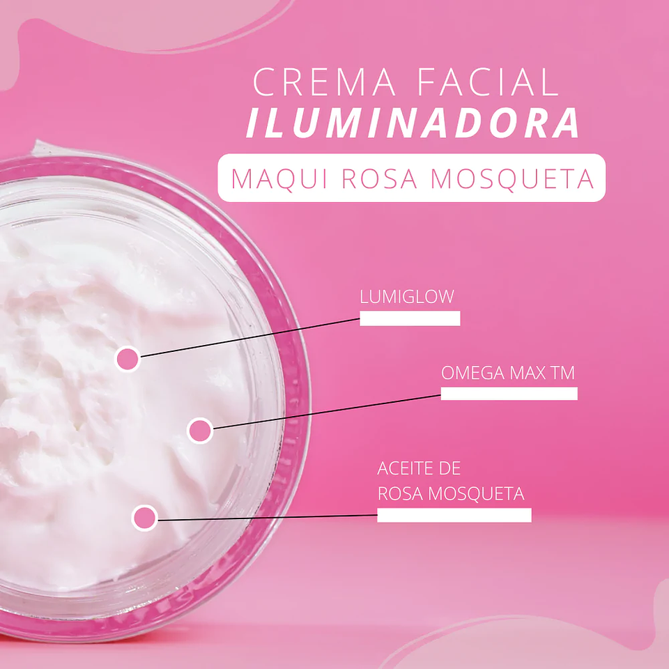Crema Facial iluminadora piel sensible - Maqui/Rosa Mosqueta