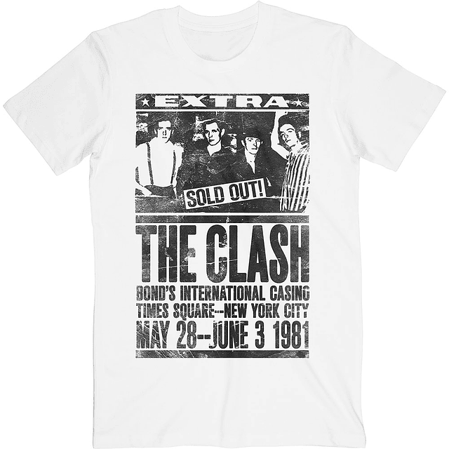 Polera Unisex The Clash Bond´s 1981