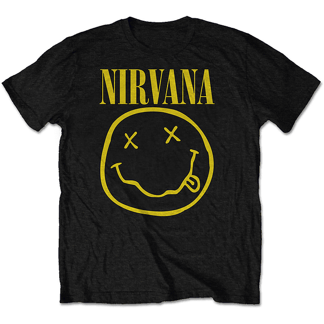 Polera Unisex Nirvana Smiley Black