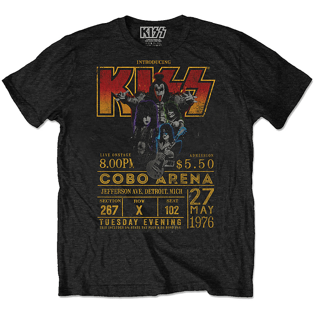 Polera Oficial Unisex Kiss Cobo Arena ´76 "Ecofriendly"