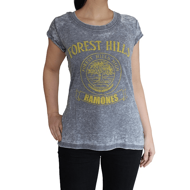 Polera Oficial Mujer Ramones Forest Hills - Burn Out