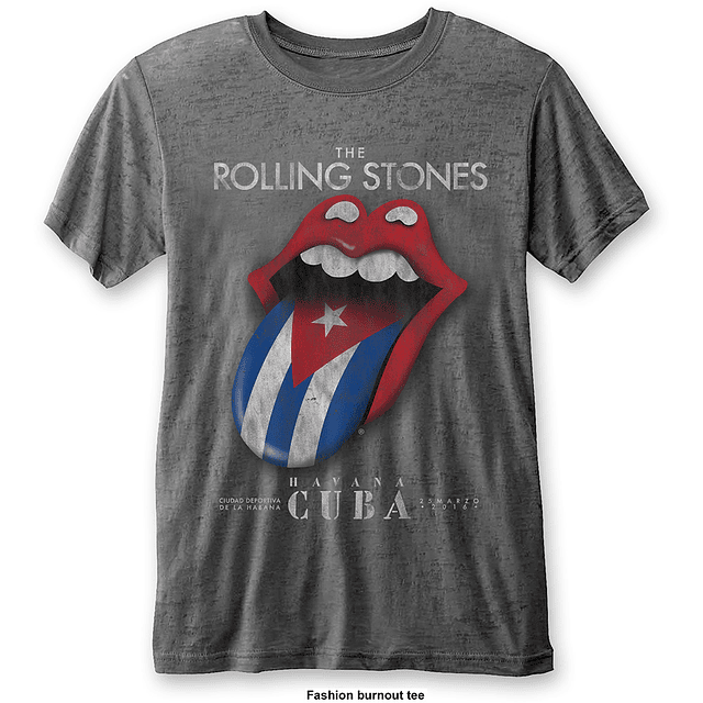 Polera Oficial Unisex Rolling Stones Havana Cuba - Burn Out