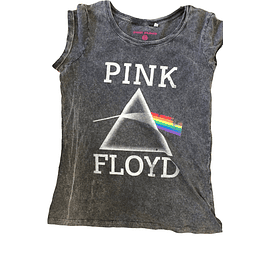 Polera Oficial Mujer Pink Floyd Logo DOTM