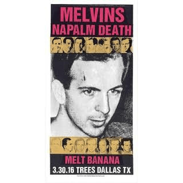Afiche Melvins y Napalm Death, Dallas Texas