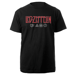 Polera Unisex Led Zeppelin Logo & Symbols