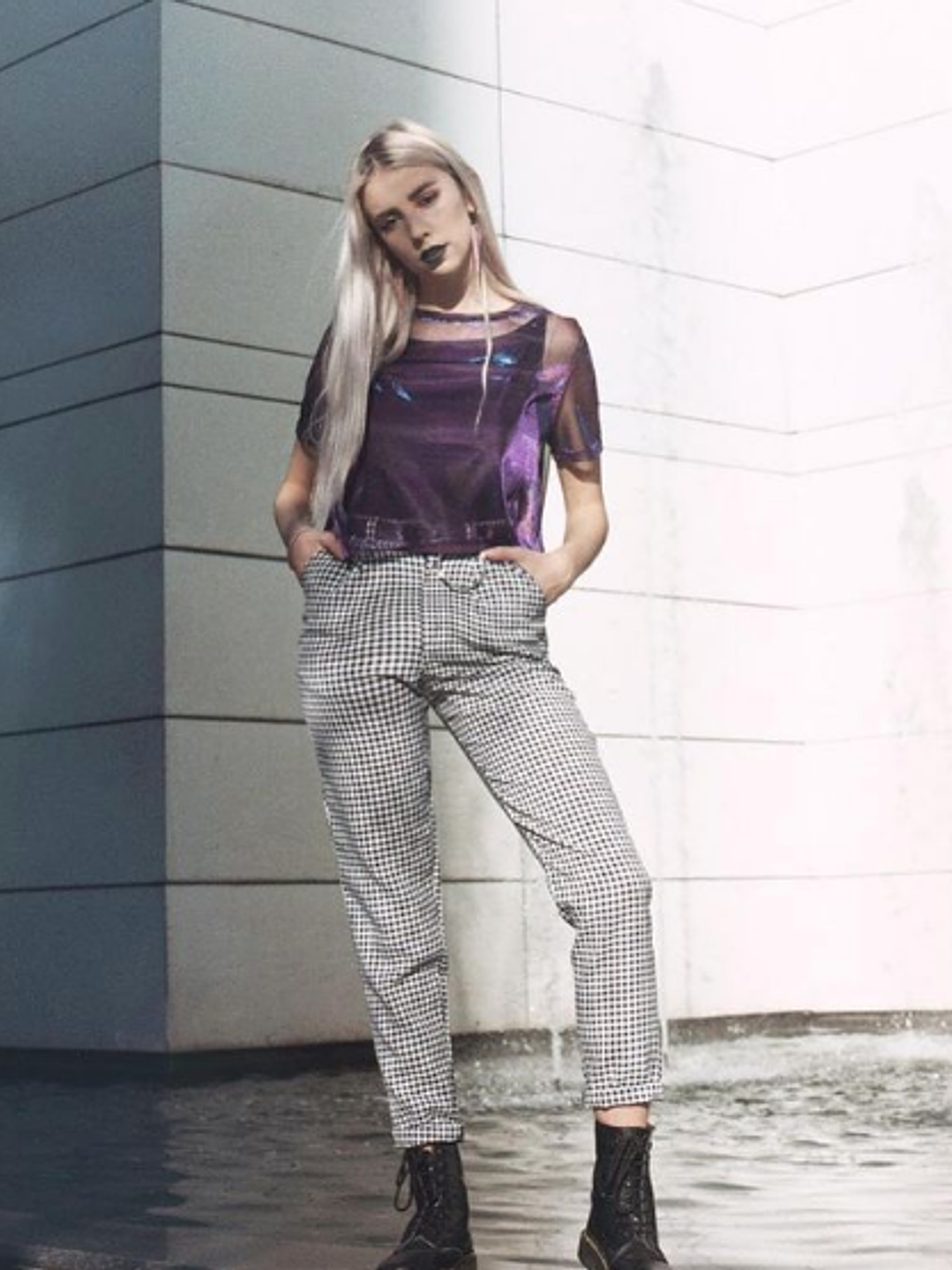 Pantalón Gwen Cuadrillé Negro 3