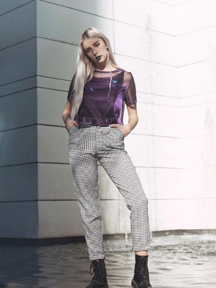 Pantalón Gwen Cuadrillé Negro 3