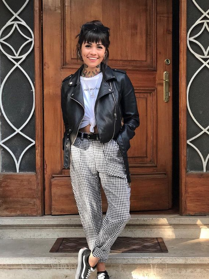 Pantalón Gwen Cuadrillé Negro 6