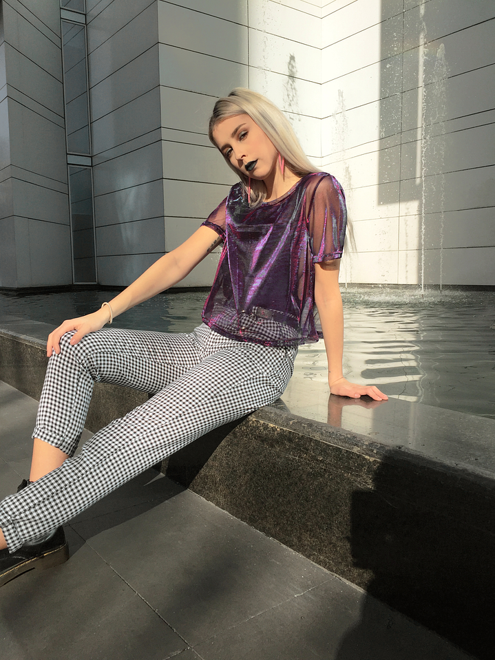 Pantalón Gwen Cuadrillé Negro 4