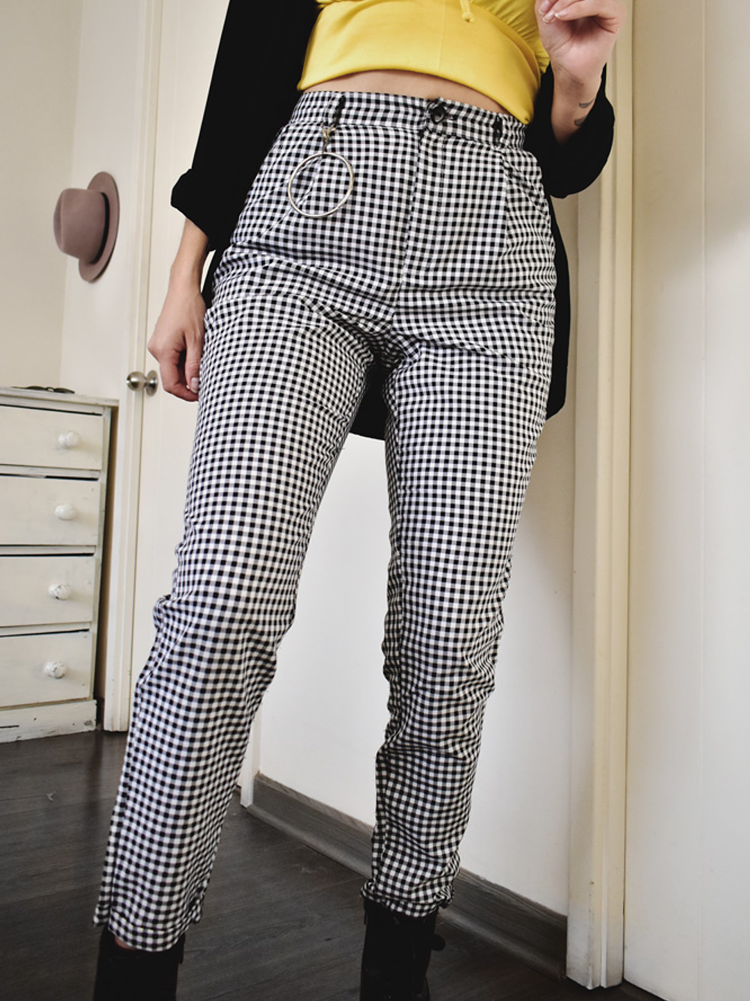 Pantalón Gwen Cuadrillé Negro 1