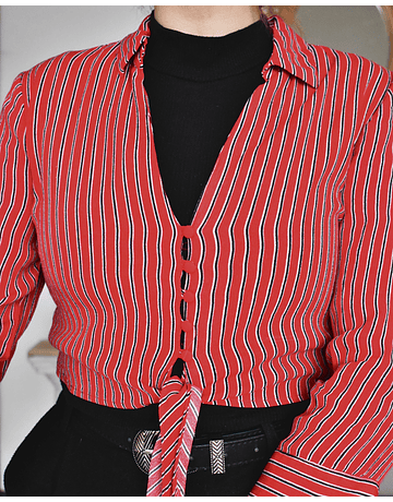 Blusa Roja Líneas XS-S 