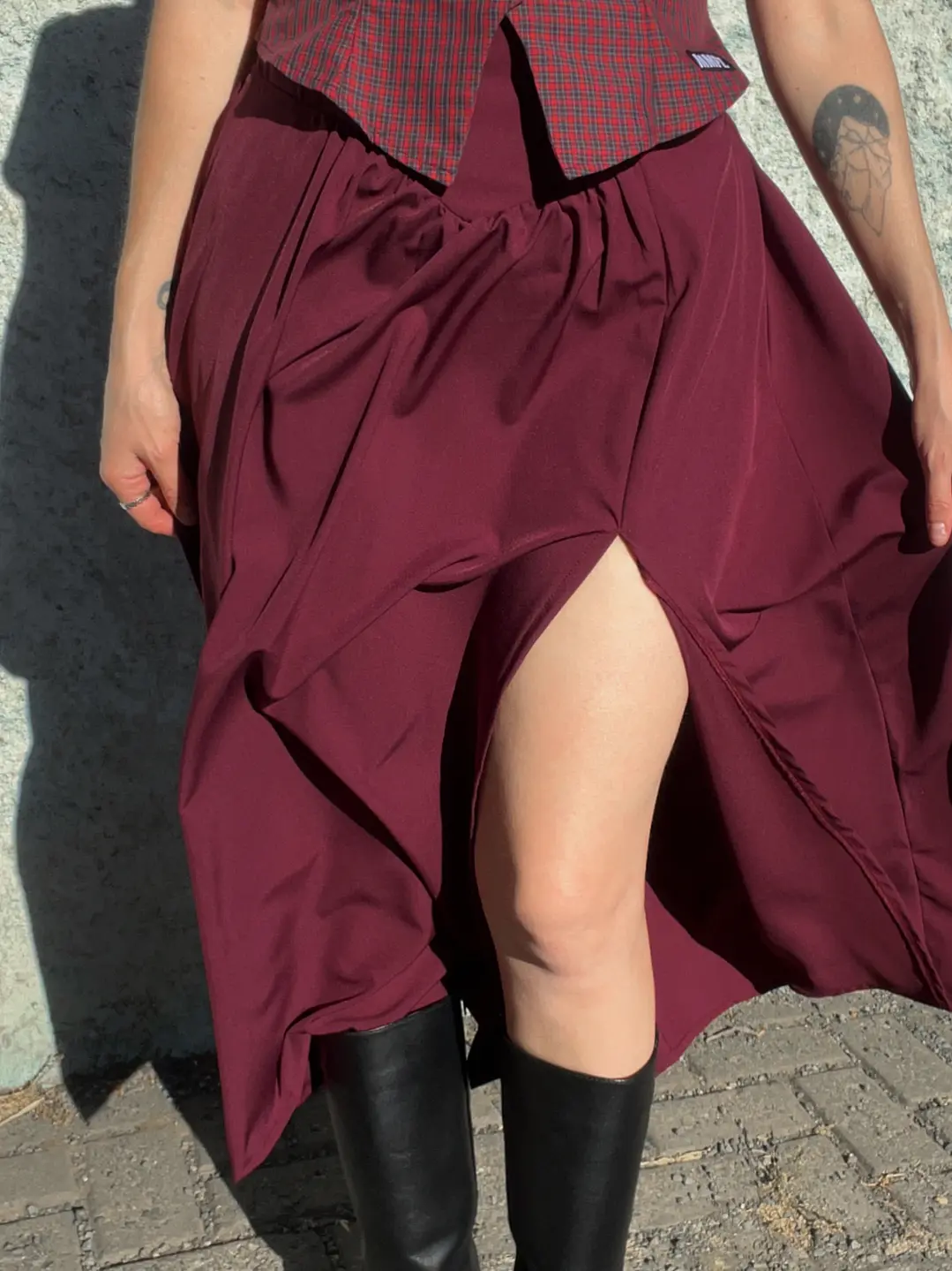 Maxi Falda Victoria - Guinda 1