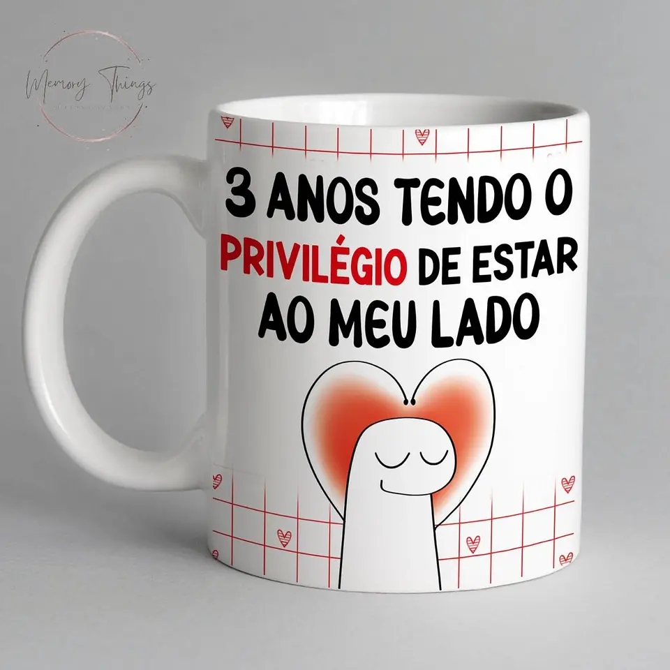 Caneca Flork  xx anos tendo o Privilégio de estar ao meu lado 1
