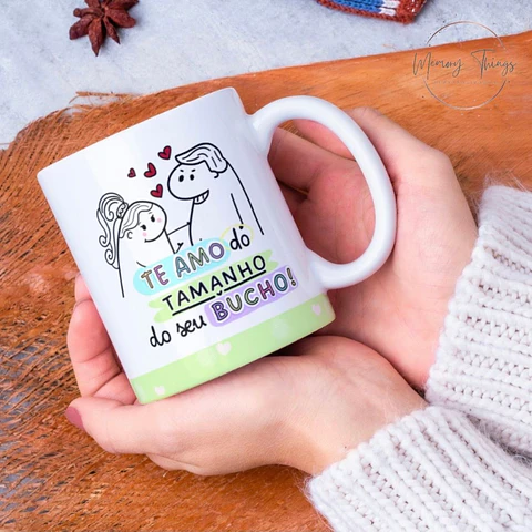 Caneca Flork - Te amo do tamanho do seu bucho!