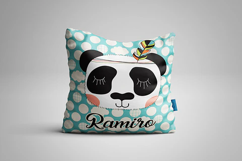 Almohada de panda con nombre