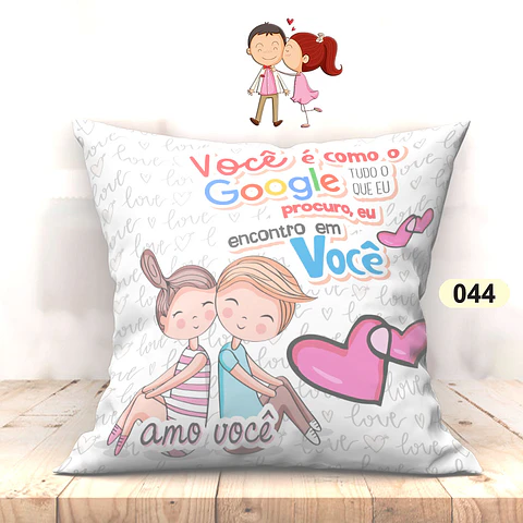 Almofada Namorados Google Amo você 