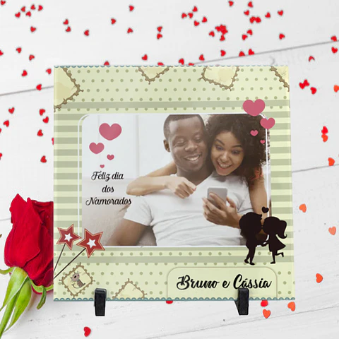 Green Valentine Stars Tile