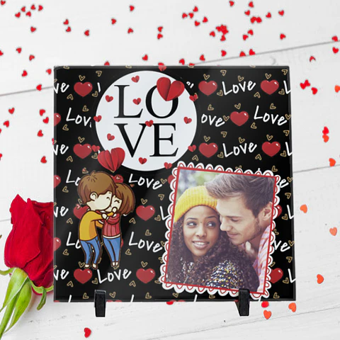 Black Heart Love Tile