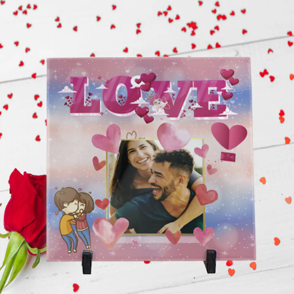 Love Heart Pink Tile 1
