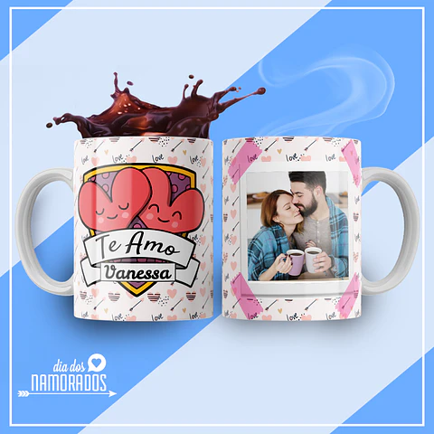Taza de San Valentín - Te amo corazones