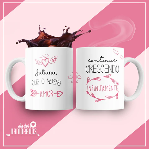 Caneca Que o Nosso Amor Continue Crescendo 